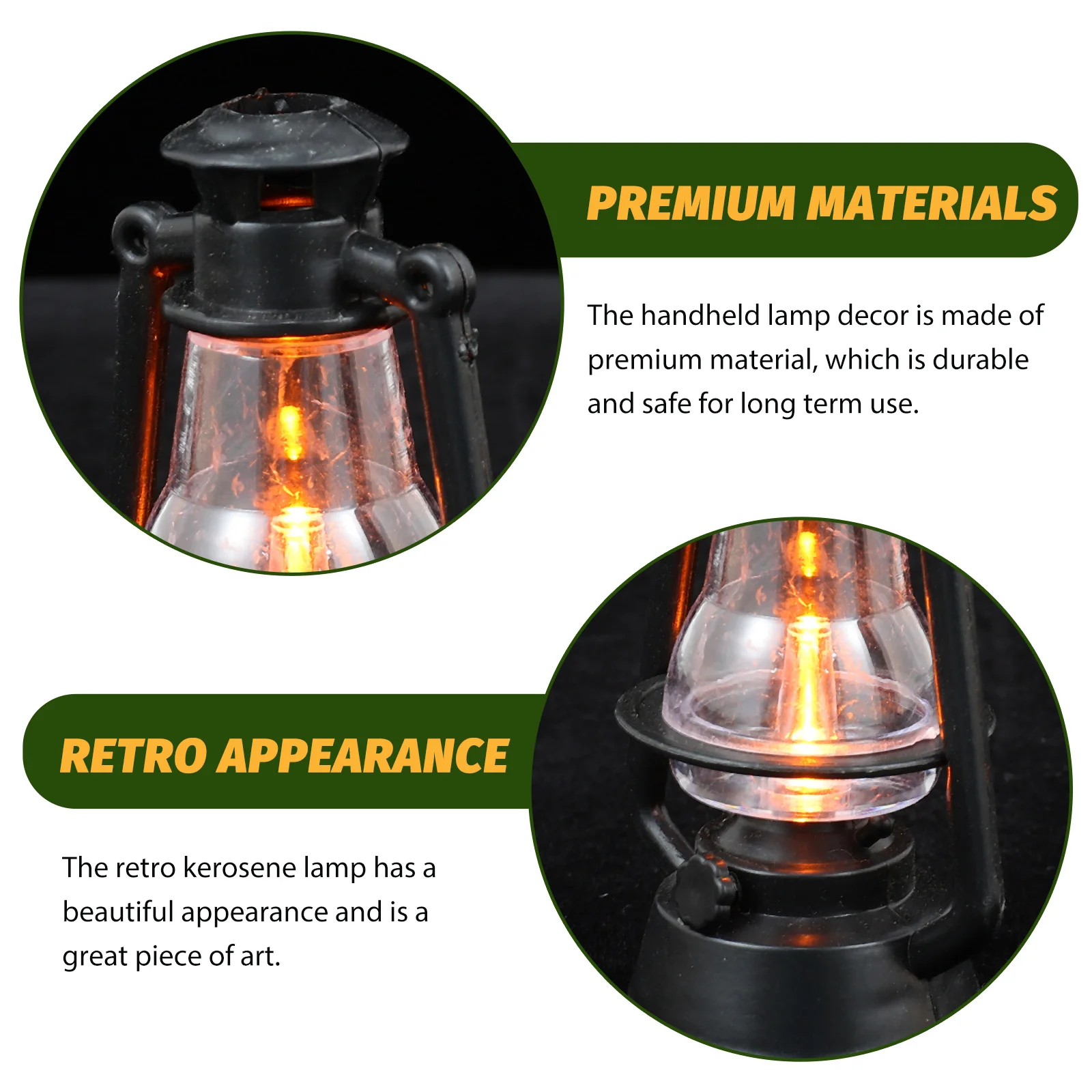 

6pcs Retro Led Lamp Decor Miniature Lantern Light For Xmas Halloween Party Home Decoration Simulation