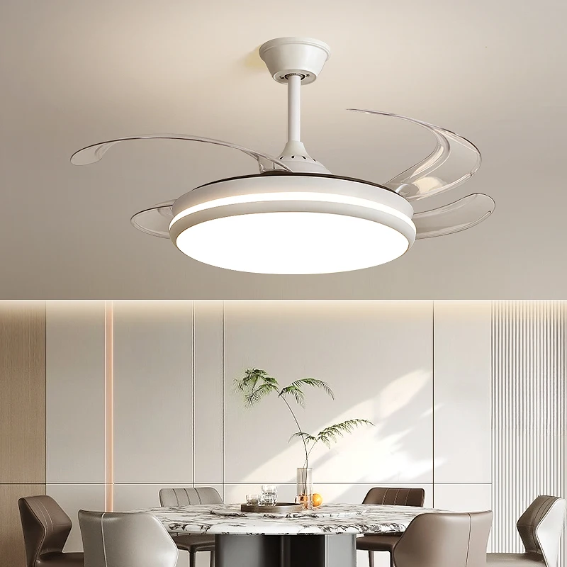 New Variable Frequency Six-speed Integrated High-wind Bedroom Fan Lamp Simple Atmospheric Home Decoration Super Bright Fan Lamp