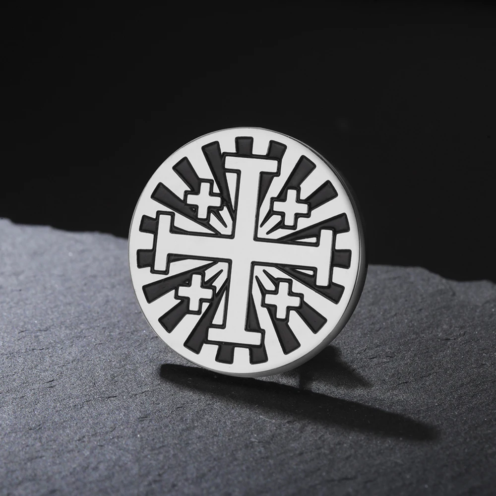 Dawapara Jerusalem Kreuz Brosche Pins Religiöses Gebet Glaube Griechisch-orthodoxer Schmuck Schutz Amulett Edelstahl Zubehör – Detail 16