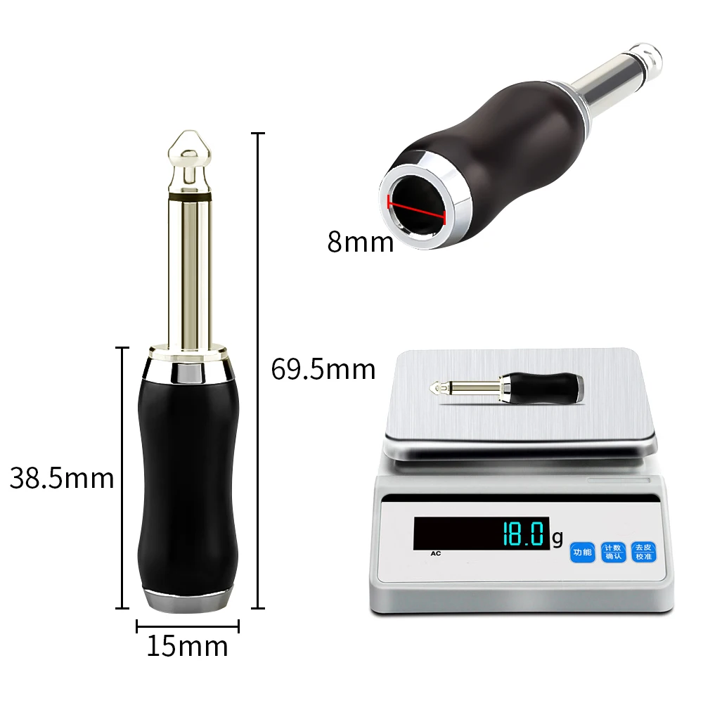 Audiocrast WH807 legno di sandalo 6.35 palissandro placcatura argento 6.35 Stereo mono 6.5mm maschio presa connettore filo microfono