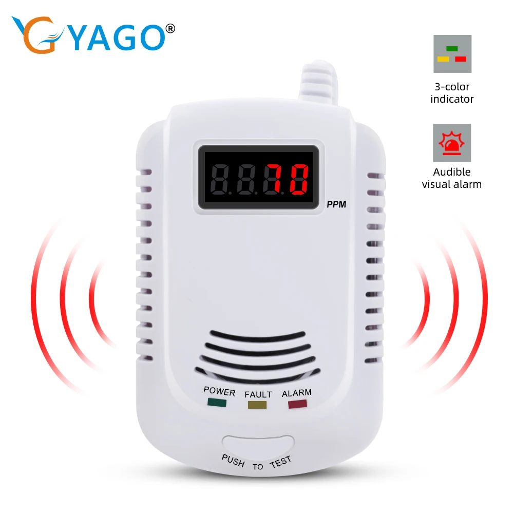 Home Standalone Plug-In Combustible Gas Detector LPG LNG Coal Natural Gas Leak Alarm Sensor Voice Warning Alarm Sensor