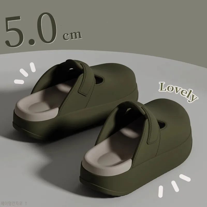 

5cm EVA Thick-soled Slipper Flip-flops For Women Suitable For Indoor Home Height-increasing Wear Casual And High-end Office Use