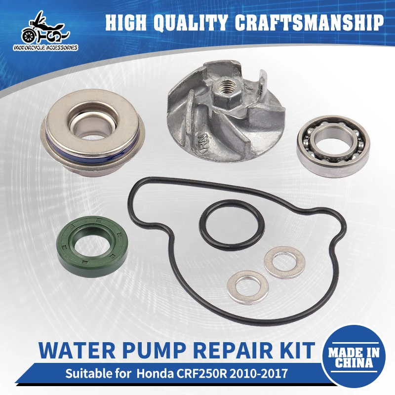 

SJ Motorcycle Accessories Water Pump Impeller Shaft Seal Bearing Gasket Repair Kit For Honda CRF250R 2010 2011 2012 2013 - 2017