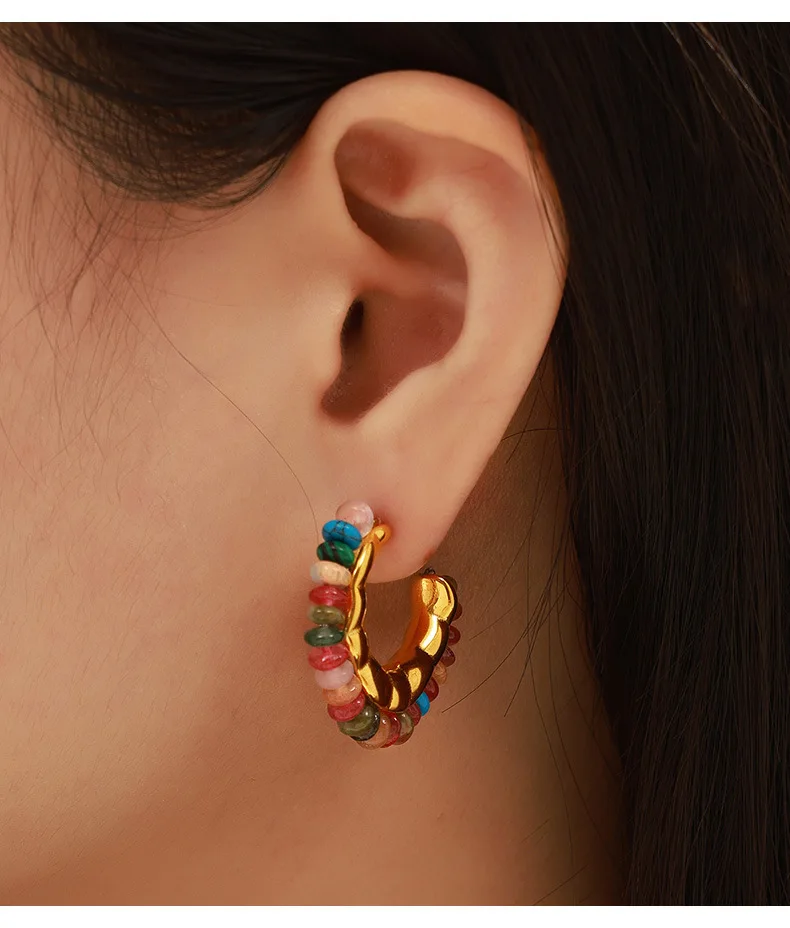 Frauen Halskette Unregelmäßige Kristall Natur Steine Edelstahl Bunte Kette Mode Charme Täglichen Schmuck Großhandel – Detail 19