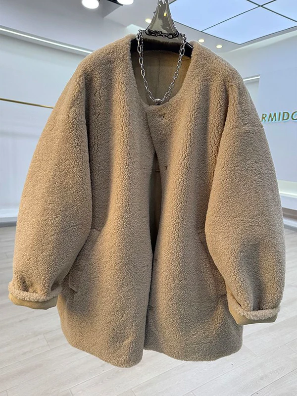 Plus size 300 pou coreano sle casual thiened pele de couro entrado feminino jaet preguiçoso faion inverno nova chegada