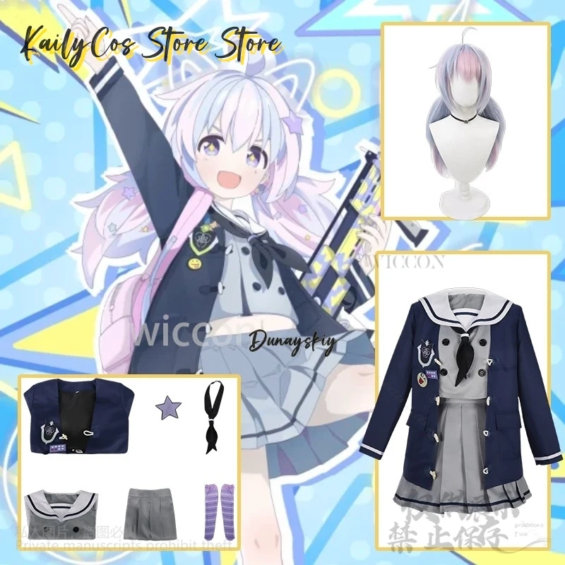 

Anime Game Blue Archive Cosplay Uzawa Reisa Kawaii Loli Japanese Girls JK School Uniform Dress Lovely Lolita Wigs Cos Customized
