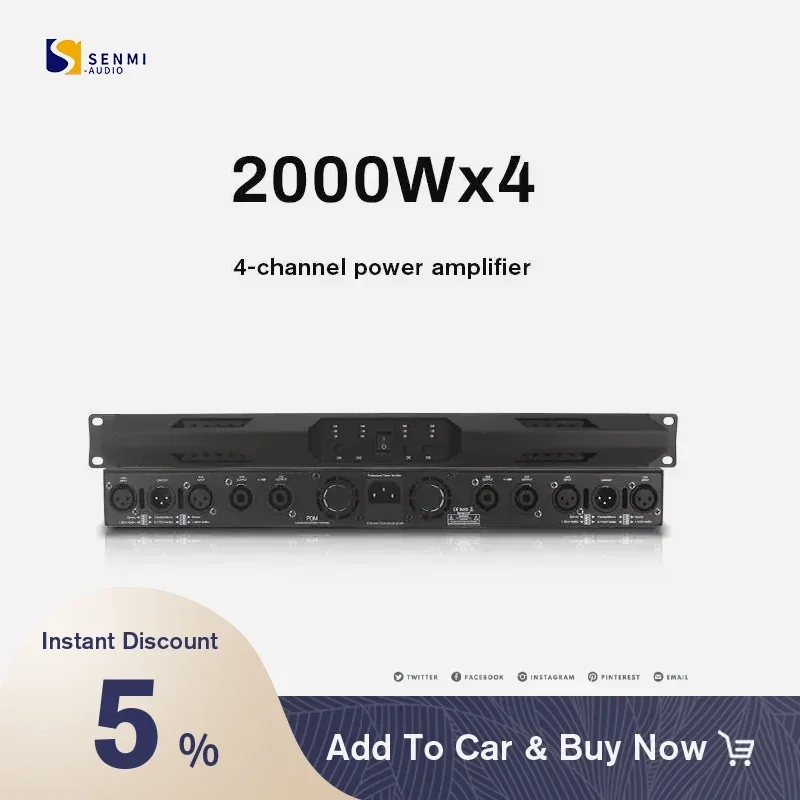 Digital Power Amplifier 2/4 Channel Professional Amplifier Karaoke Audio Power Amplifier For KTV