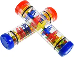 Baby Rain Stick Rainbow Hourglass Rain Music Instrument Toys Rattle Baby Educational Montessori Sensory Toy for Kids 6 12 Months