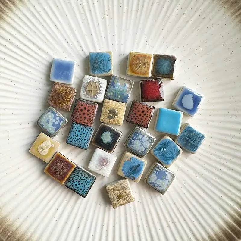 

100g DIY Ceramic Mosaic Tiles Glass leaf petal shape Handmade Ornaments Tiles Wall Crafts for Decorative Material 97