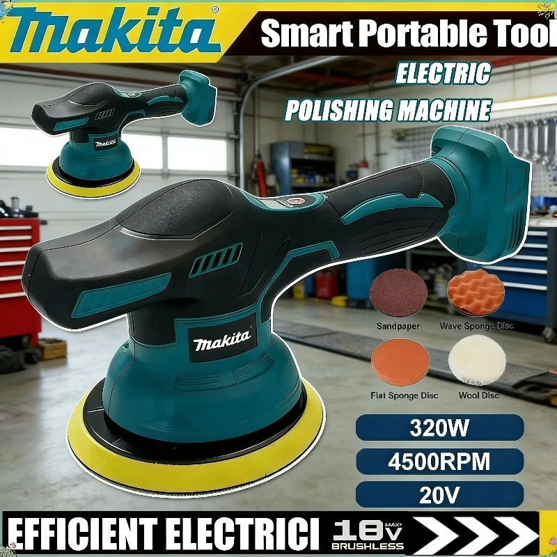 

Электрическая полировальная машина Makita с 8 скоростями, беспроводная, с цифровым дисплеем, для полировки и вощения автомобилей, совместима с аккумуляторами Makita