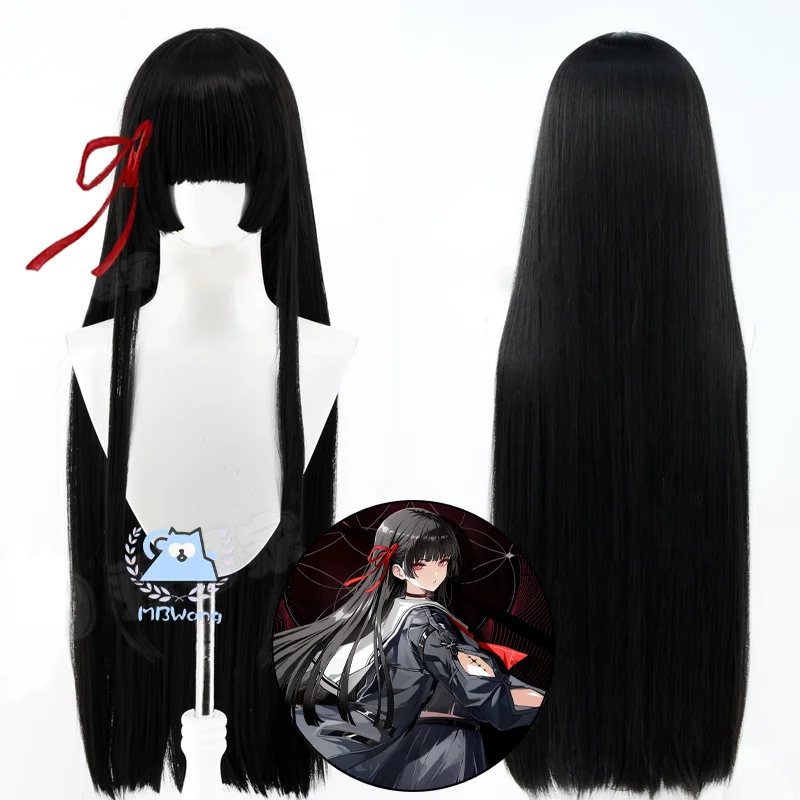 

Wuthering Waves Chisa Cosplay Wig Hime Cut Long Straight Black Hair Chisa Outfit For Halloween Party Women Girls Carnival