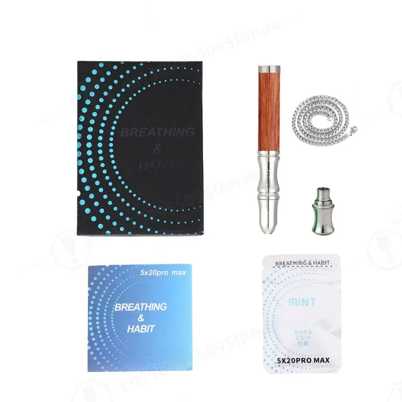 Double Flat‑Mouth Rosewood Breathing Necklace, Fruit Scent Refill Inserts, Meditation Stress & Anxiety Relief Pendant 4