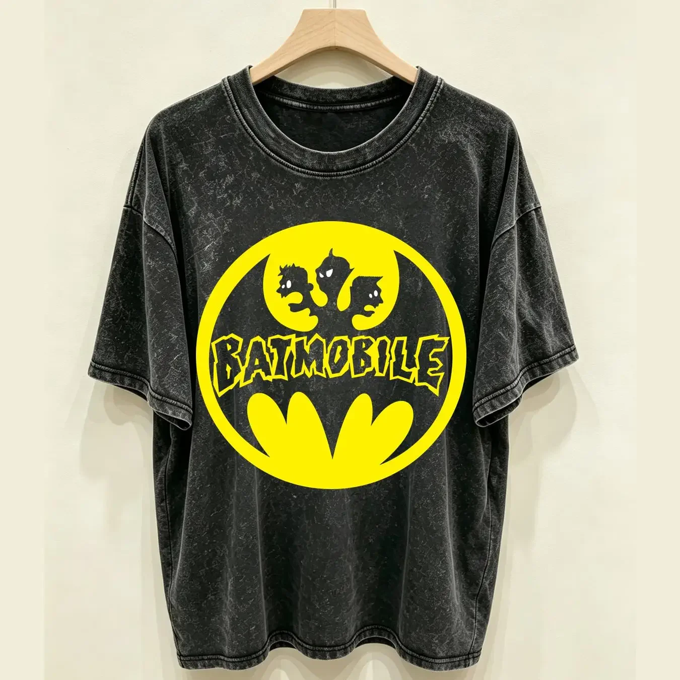 washed T Shirt Batmobile Rock Band Music Punk Medal CBGB Psychobilly long or short sleeves vintage Washed homme