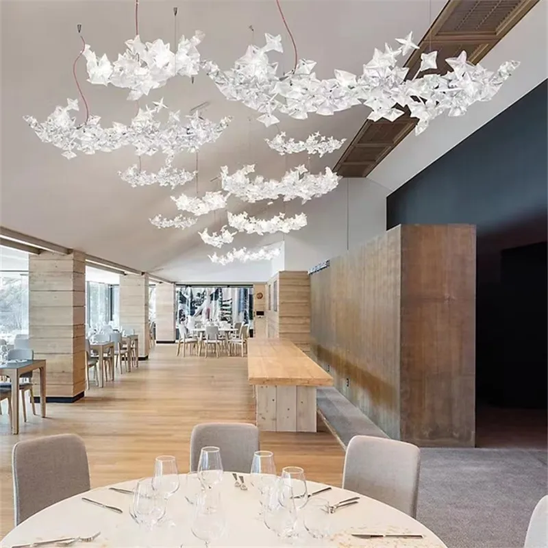 Imagem -04 - Hanami-transparente Acrílico Lâmpada Pingente Itália Flor Luz Splicing Design Tons de Luz Decorativo Criativo Dinning Room Decor