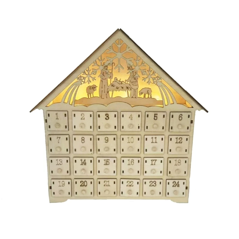 

Unique 24 Day Advents Calendar with Christmas Tree Reindeer and LED Lights Dropship