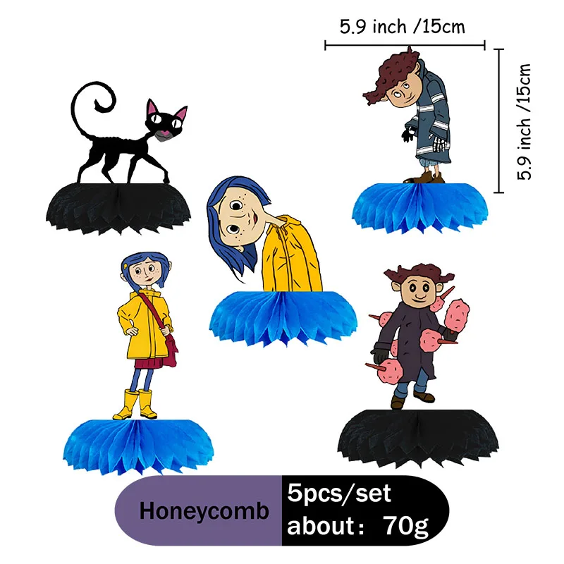 Cartoon Coraline Girl Theme DIY disposable  Party Supplies Birthday  Decoration Cake Supplies Kid Tissue paper box gift