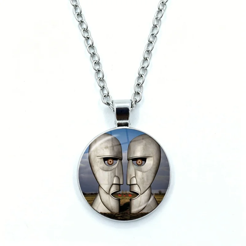 P-Pink F-Floyd Album Necklace for Women Jewelry Cabochon Glass Pendant Fashion Statement Crystal Necklace Wholesale