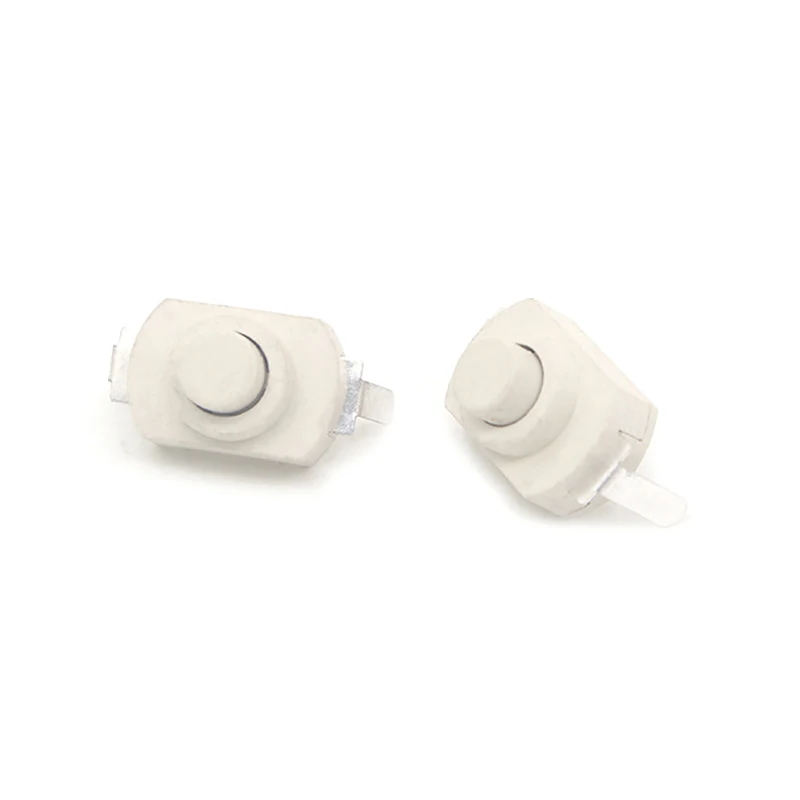10 pièces interrupteur à bouton-poussoir 1288BM DC 30V 1A lampe de poche interrupteur à Angle droit 2P blanc auto-verrouillage lampe de poche bouton interrupteur marche-arrêt