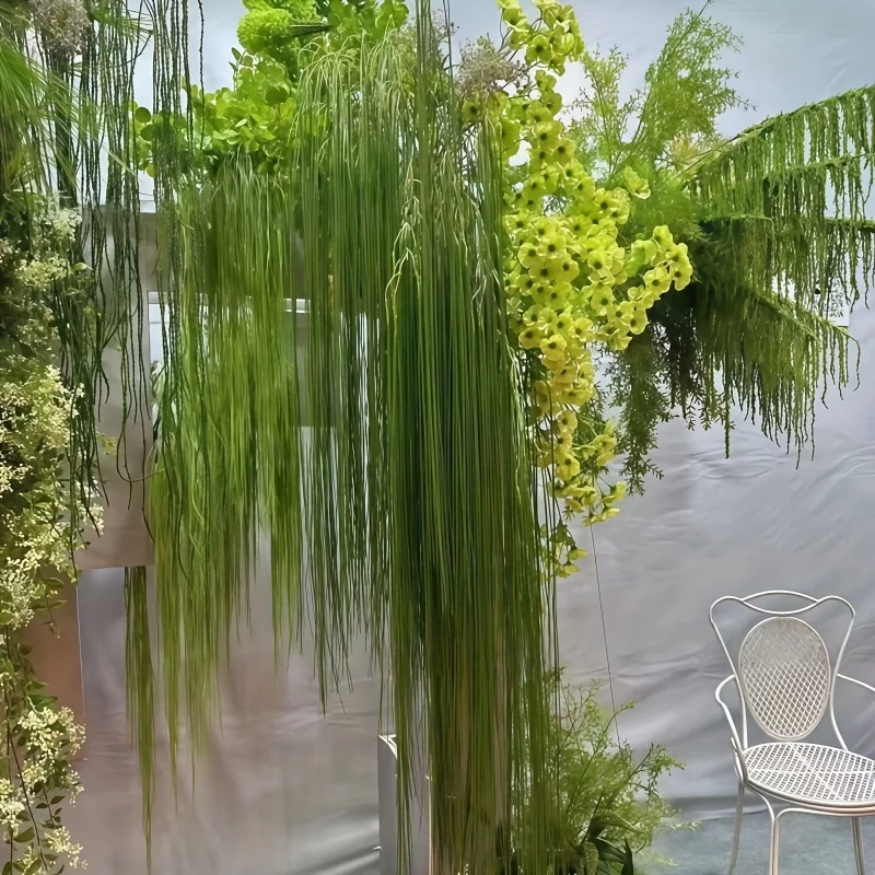 3 Stück grüne Weide, künstliche hängende Ranken für Hochzeit, Garten, Hof, Zuhause, Outdoor, Party, dekorative Pflanzen – Detail 6