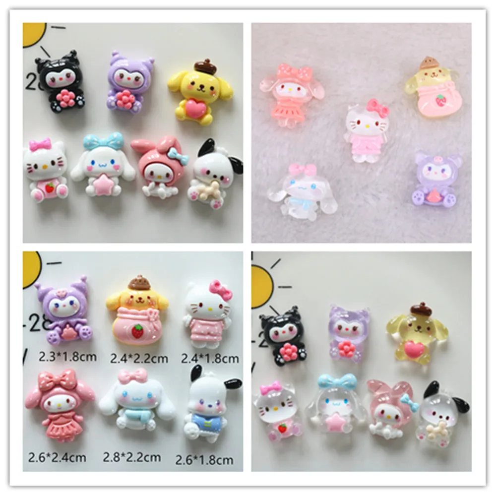 

Смола Kawaii мультфильм прозрачная серия Sanrio с плоской задней частью Скрапбукинг подходит для украшения телефона DIY банты для волос центральные аксессуары