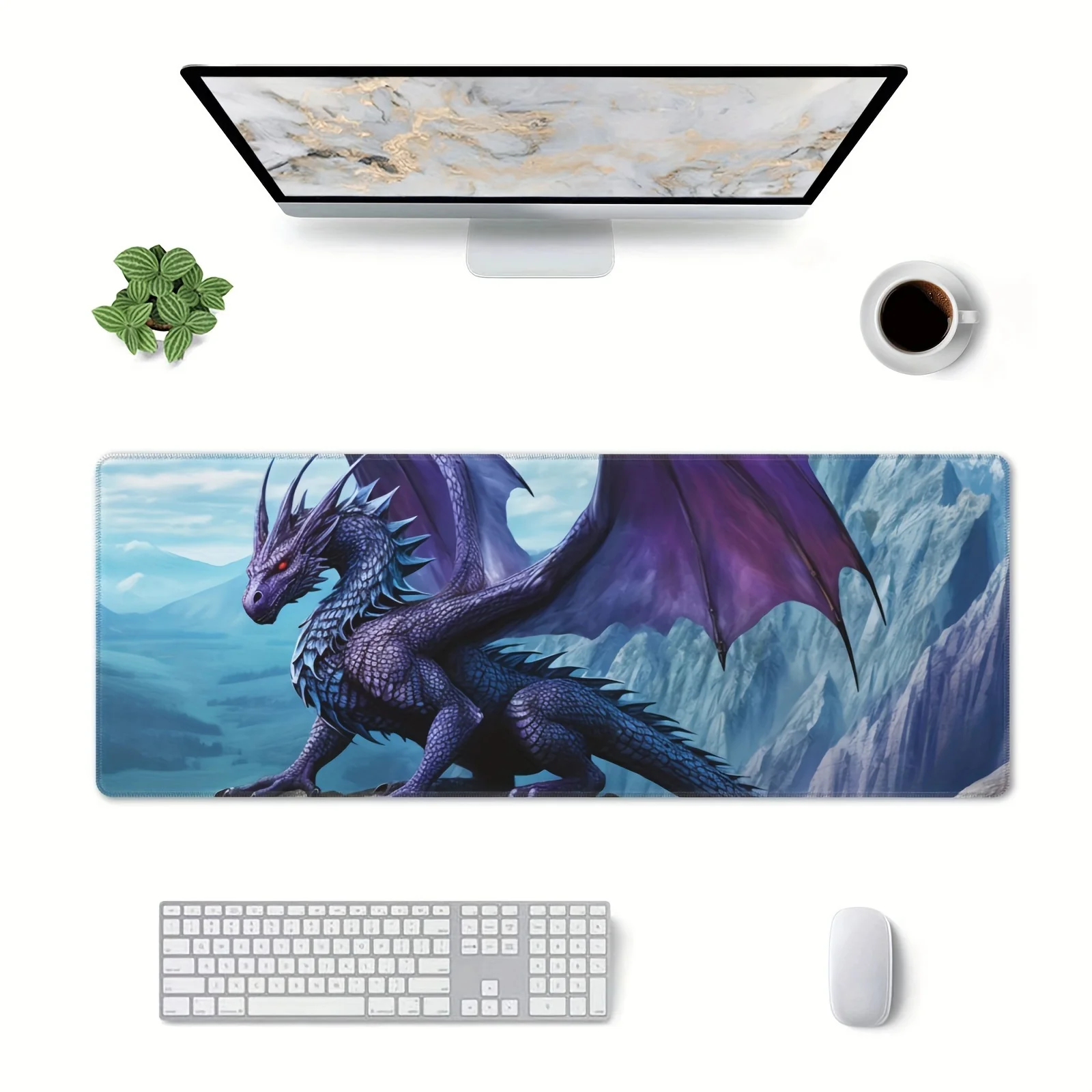 

Purple oversized dinosaur mouse pad, rubber anti-slip, washable, high-quality computer mechanical keyboard pad carpet
