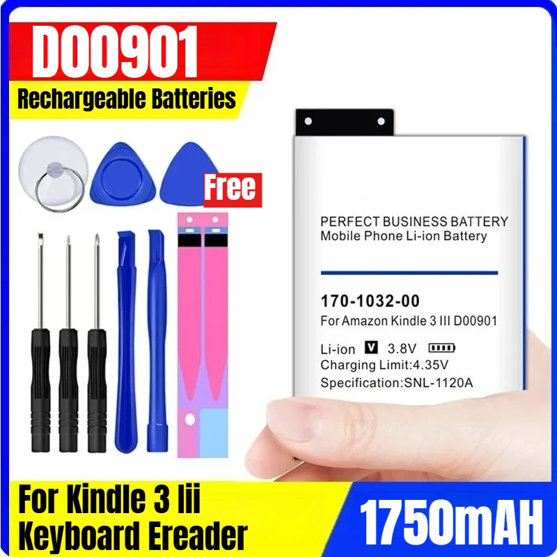 

For Kindle 3 Iii Keyboard Ereader D00901 Graphite 170-1032-00 / Fs249 2700mah Li-ion Replacement Bateria with Tools