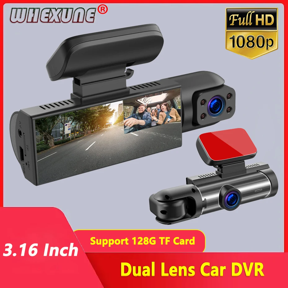

1080P Dual Lens Camera,Dash Cam For Cars Front And Inside Car Camera IR Night Vision Loop Recording Wide Angle Car DVR Cameras