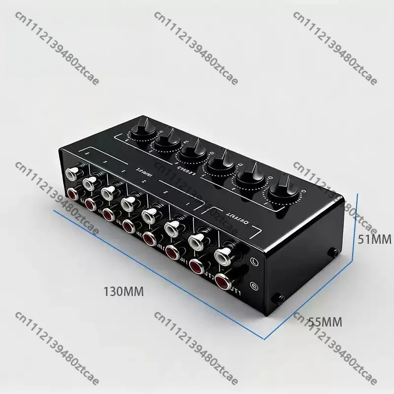 6 Channel Stereo Audio Signal Mixer & Splitter, Multi Input Audio Mixing Hub, Signal Distributor For Studio Stage Audio