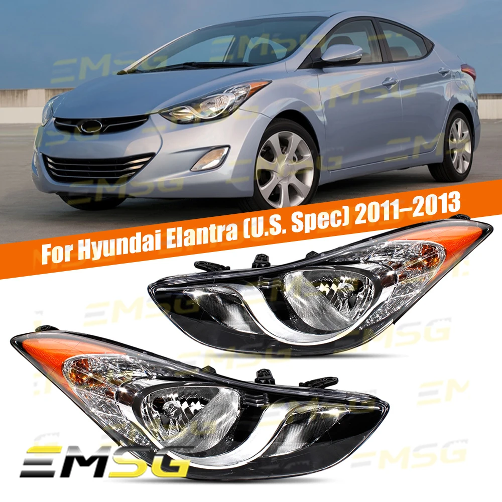 Halogen Headlight Assembly For Hyundai Elantra 2011 2012 2013 US Version Car accessories DRL Lamp Without Bulbs 2502161 2503161