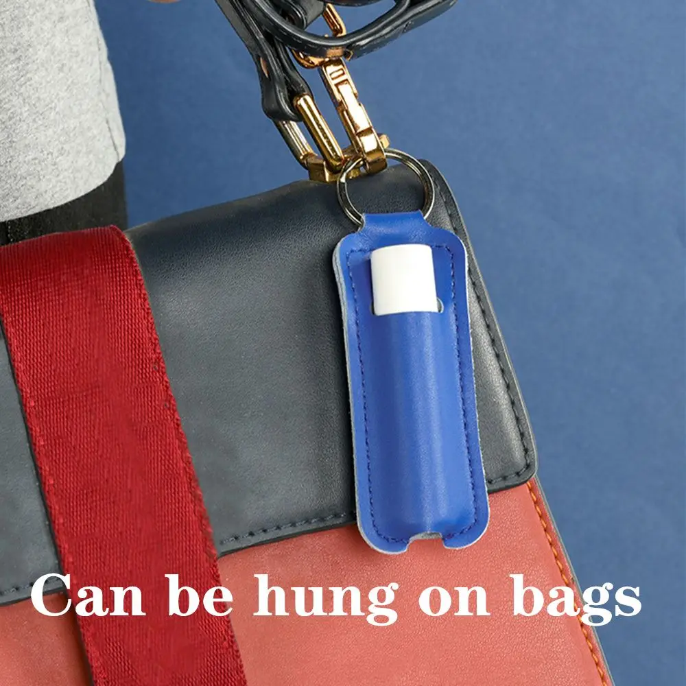 PU leather Lip Balm Case Lippy clip Lip balm bag Key Ring Holder Keychain holder Chapstick holder Lipstick Keychain Bag