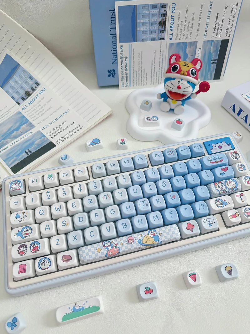 Demon slayer: kimetsu no yaiba kamado nezuko kochou shinobu moa 95 teclas anime acessórios de teclado de sublimação personalizados