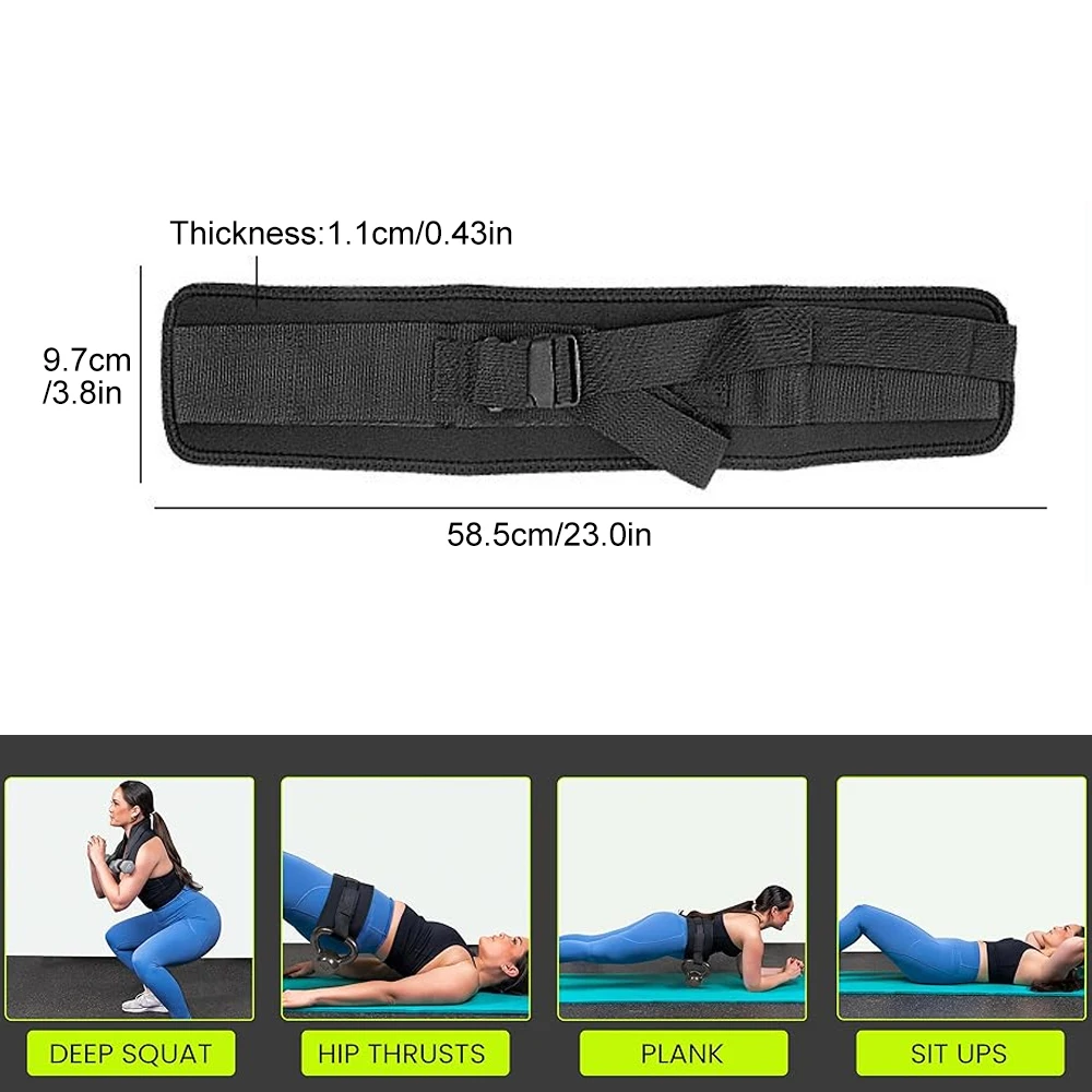 Ceinture de poussée de hanche pour fessiers, ceinture lestée rembourrée pour femmes/hommes, Compatible avec les haltères et les kettlebells, la construction de butin de gymnastique à domicile
