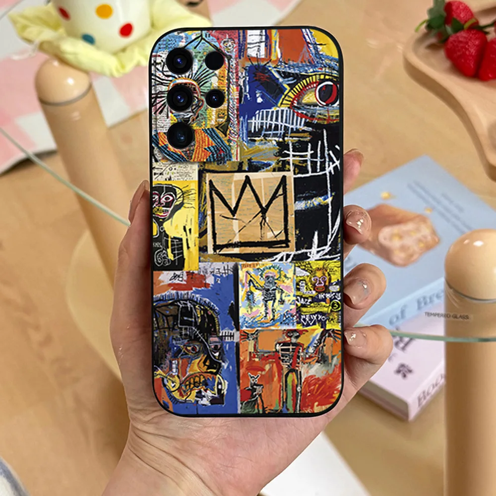 Art For Samsung Galaxy A54 A71 A72 A73 S22 S23 Ultra J-Jean-M-Michel B-BasquiatS Black Soft Cover Shell