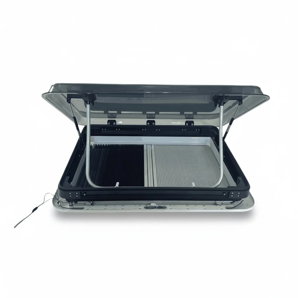 RV Skylight, 700x500mm Double Layer Acrylic Caravan Roof Window, Waterproof Motorhome Roof Hatch, fit for RV, Camper, Motorhome