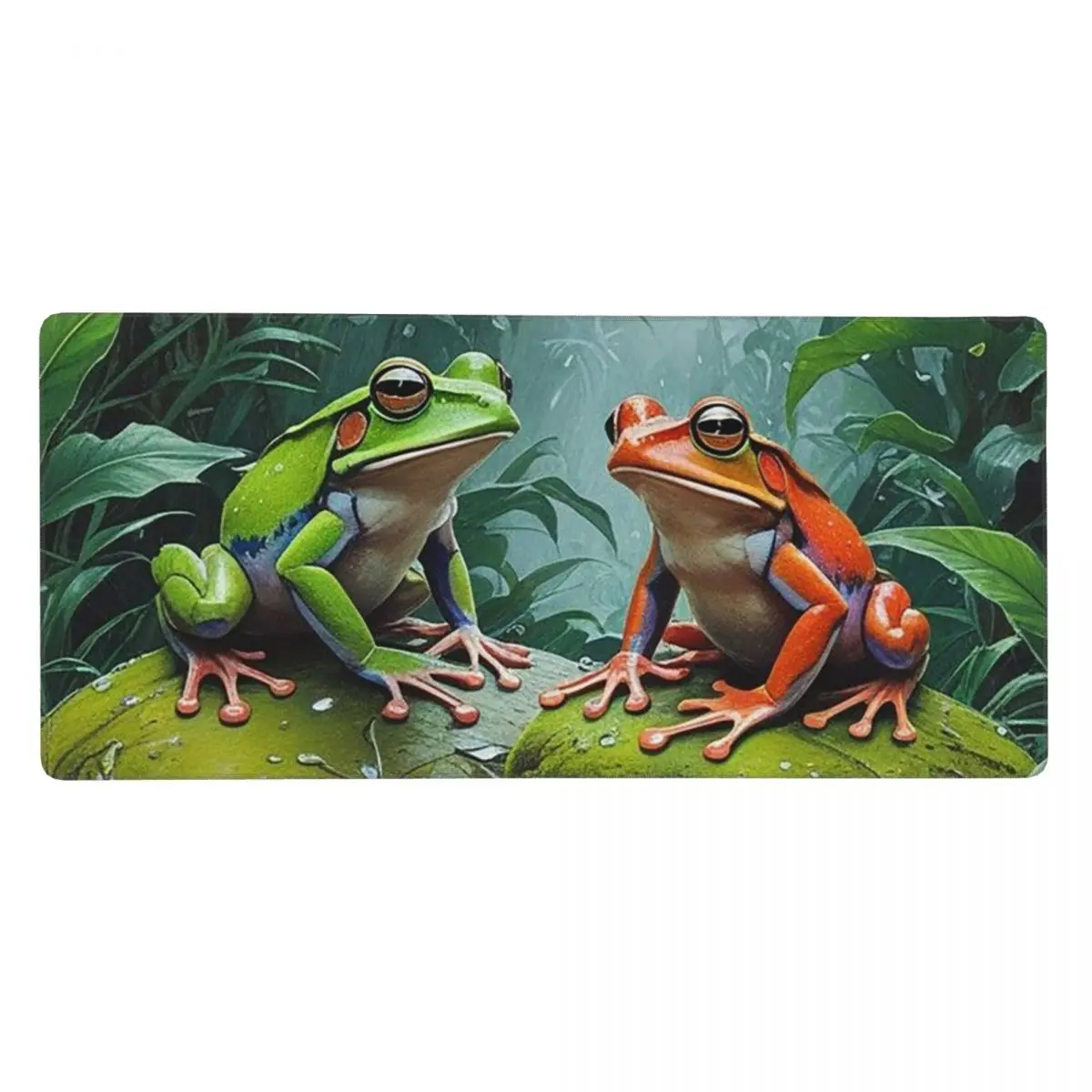 Nature Green Frog On The Plant Large Mouse Pad Computer Keyboard Mouse Mat Gamer Laptop Desk Mat Office Accessories Table Mats