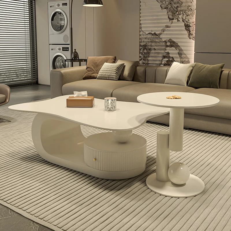 

Designers Creative Table Special Rock Small Sized Cool Table Unique Modern Luxury Minimalist Cream Style Mesa Centro Furniture