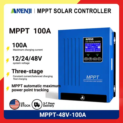 80A 100A MPPT Solar Charge Controller 12V/24V/36V/48V Auto Max Solar PV 150V Regulator Supports 12 Units in parallel