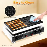 Round Electric Wafer Pancake Maker Mini Wafer 50 Wafers with Non Stick Coating Timer Brush Egg Beater for Cooking Kitchen Tool