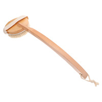 Wooden Handle Natural Horsehair Bath Brush Long for Shower Exfoliating Body Bristles Comfortable Texture Skin Care Back Scrubber