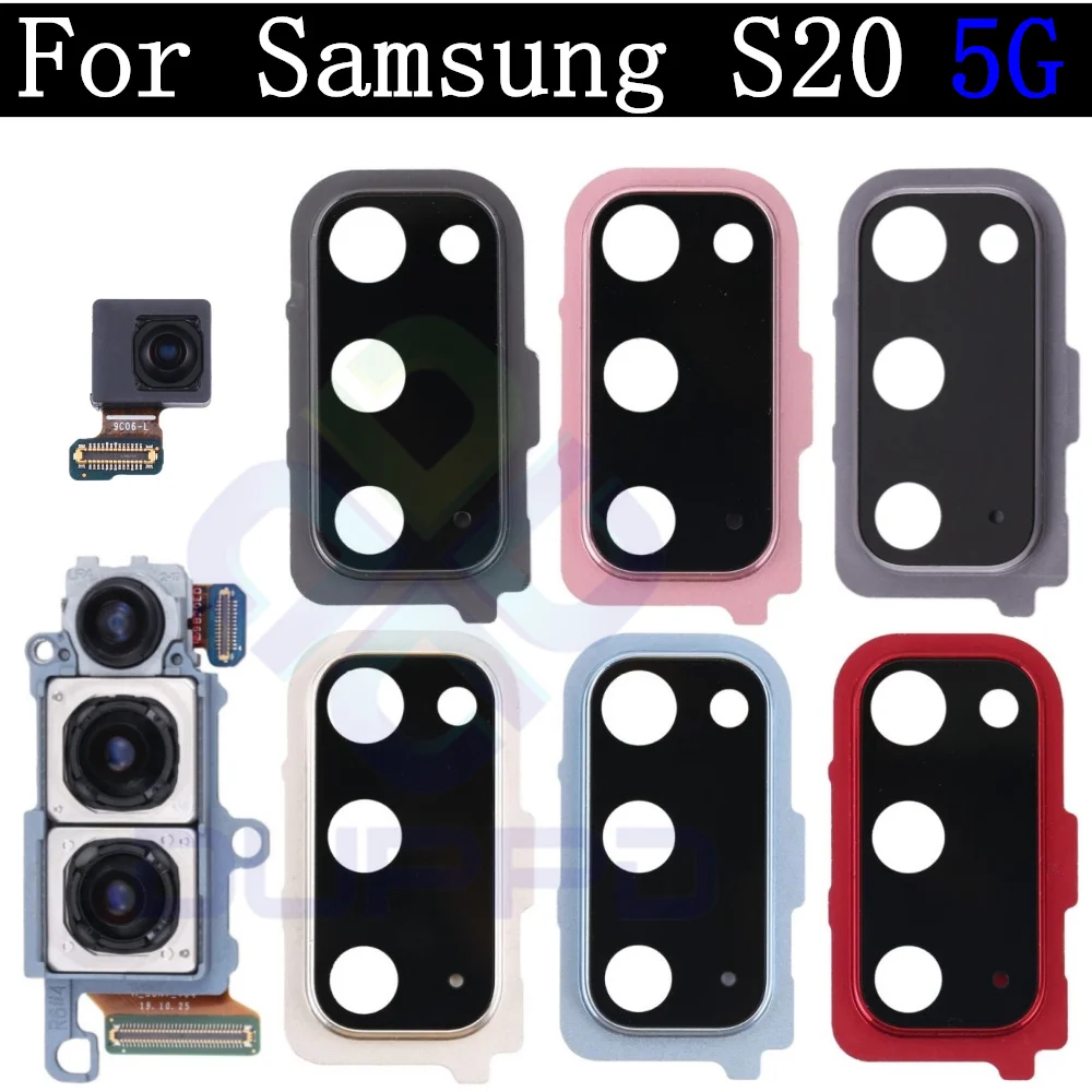 Back Camera Cover Lens For Samsung Galaxy S20 5G G980 G981 Ultrawide + Wide + Main Front Rear Camera Module Flex Parts