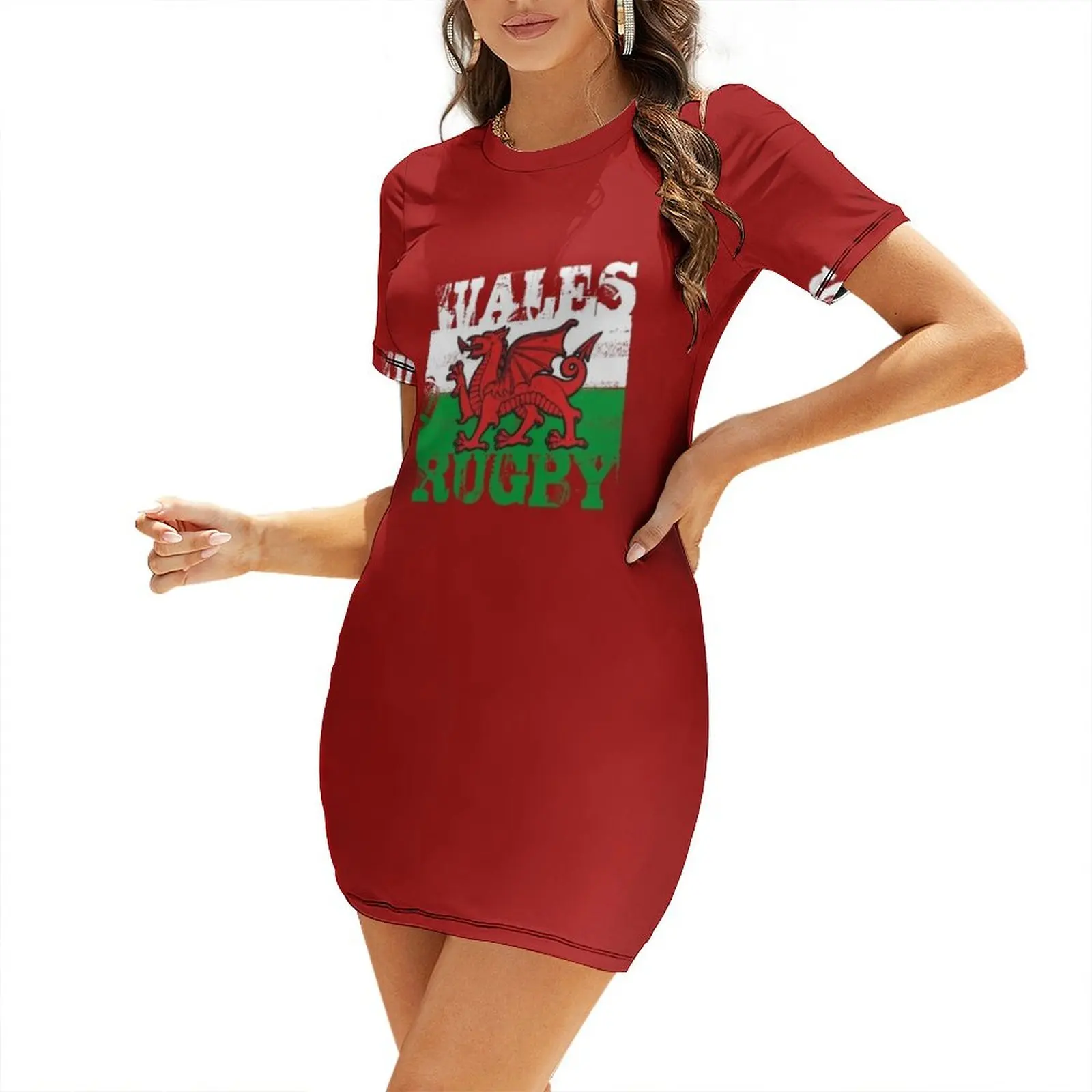 

Wales Rugby Flying Dragon Flag Short Sleeved Dress women's evening dresses 2025 evening dresses ladies Dress