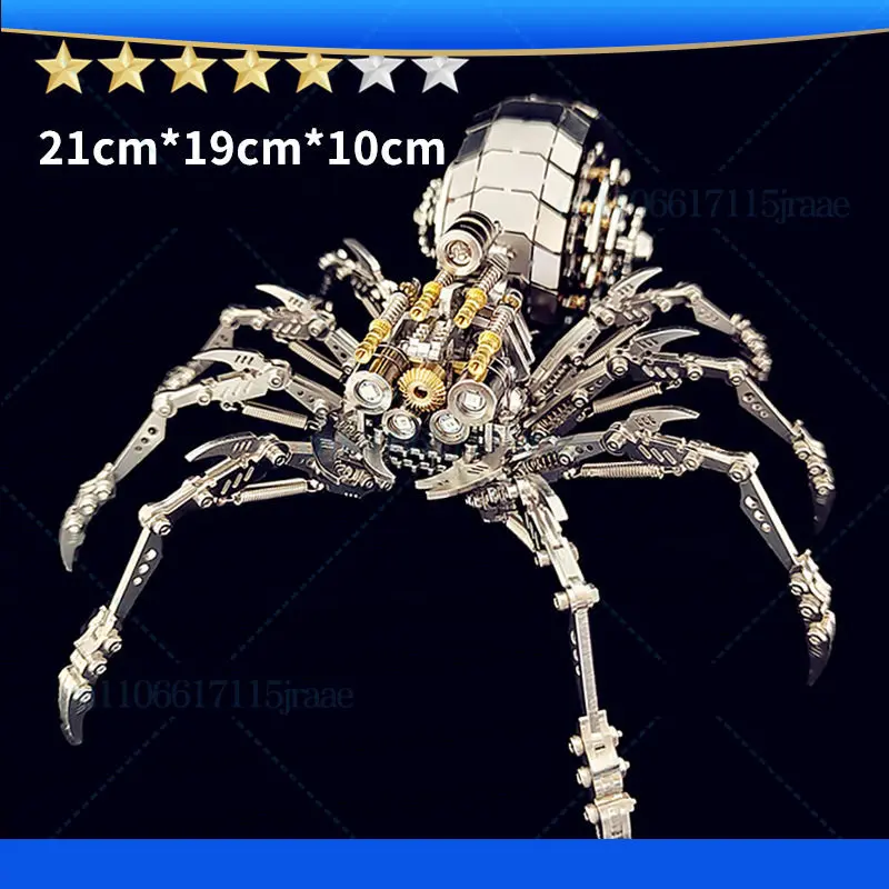 Cyberpunk Steel Warcraft Spider King Metal Assembling Model 3D Puzzle Mechanical Insect Creative Christmas Gift Toy