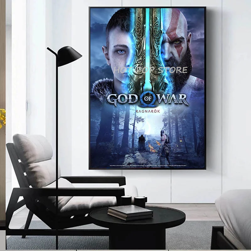 God of War Ragnarok Poster Inspired Hot Kratos Gaming Video Games TV Canvas Poster Funky Home Decor Classic Wall Art Print Gift