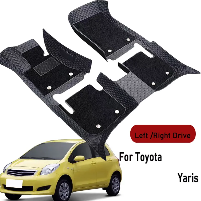 Car floor mats for Toyota Yaris 2008 2009 2010-2013 Customauto foot Pads automobile carpet cover interior accessories