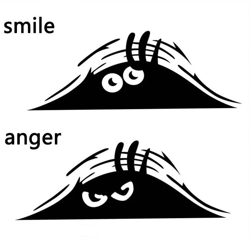 Funny Peeking Monster Car Stickers Smile and Anger Waterproof Vinyl Decals Car Body Styling Cute Sticker Decoration Accessories