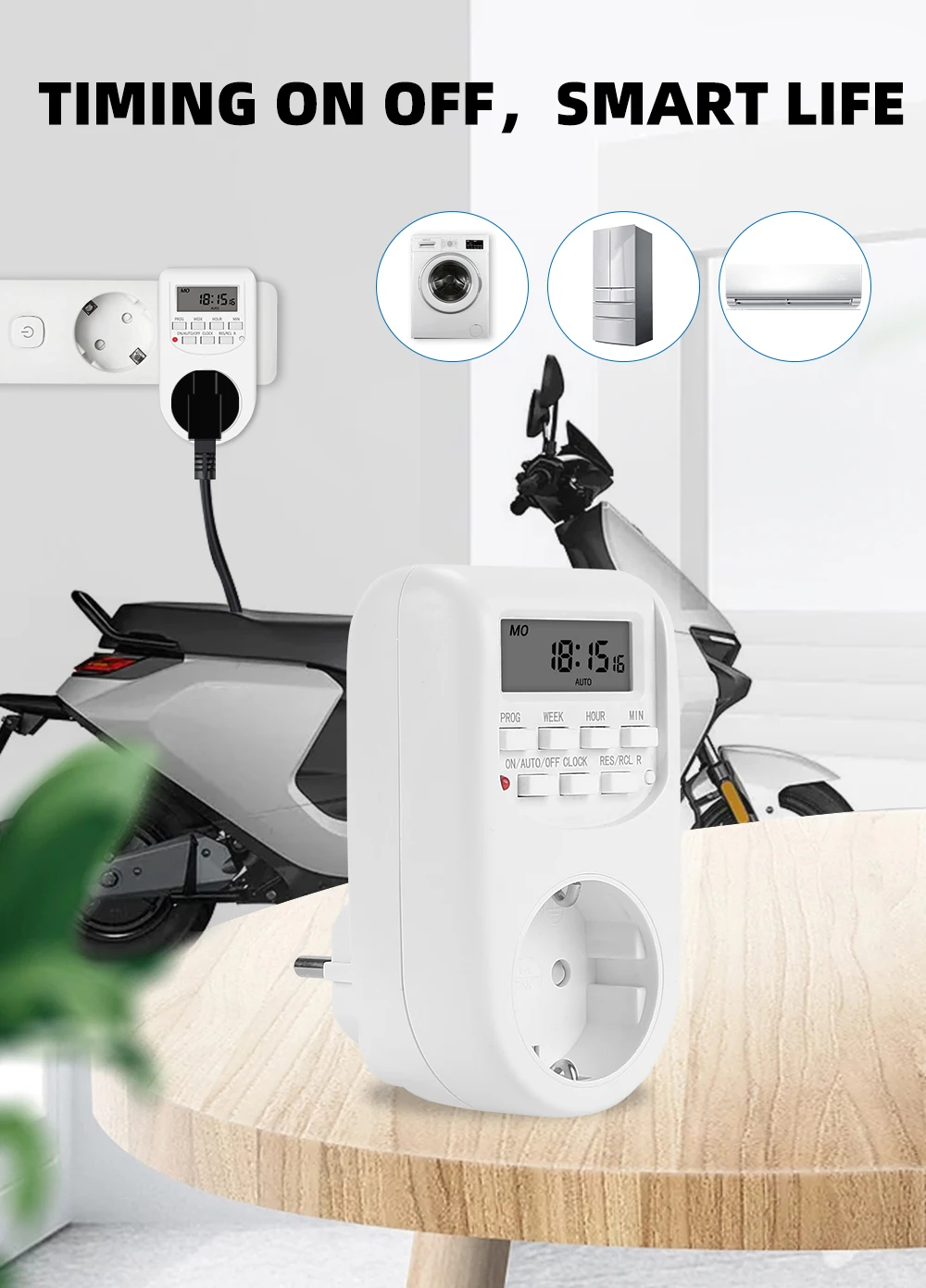 Digital Timer Switch Electronic 12/24 Hour Weekly Programmable Timing Socket EU UK US Plug Outlet Kitchen Appliance Time Control