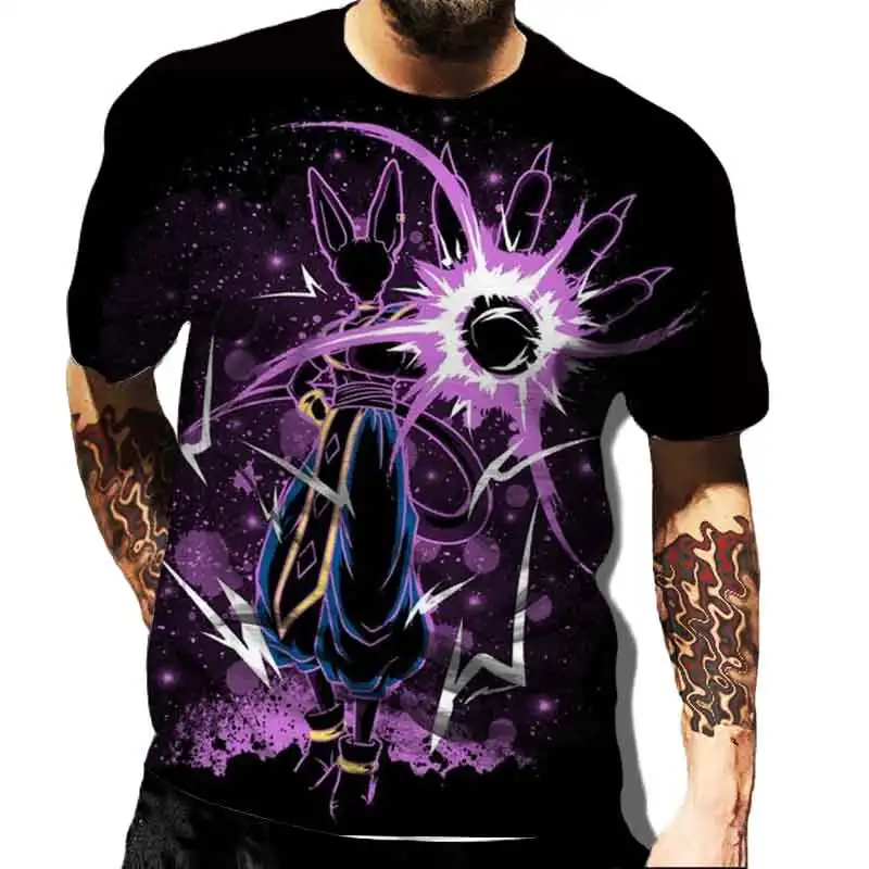 

2025 New Dragon Ball Theme Men Tops Fashion Cartoon Cool Children T-shirt 3D Boys' Short Sleeve Street Summer Goku Cosplay tees
