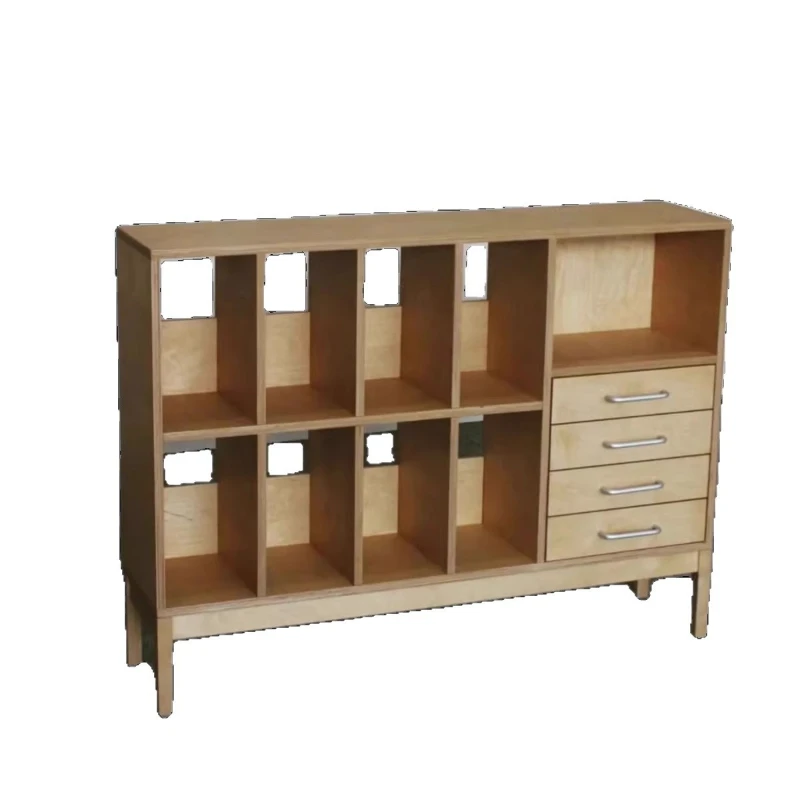 Floor-to-ceiling solid wood lattice cabinet partition rack simple display storage cabinet