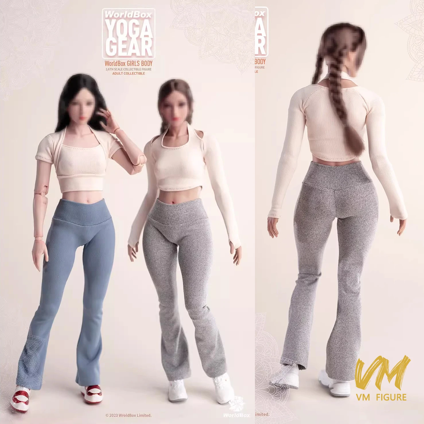 Worldbox 1/6 امرأة موضة اليوغا ملابس علوية عالية تمتد اليوغا السراويل ملابس رياضية نموذج صالح 12 "عمل الشكل دمى الجسم لعبة #3