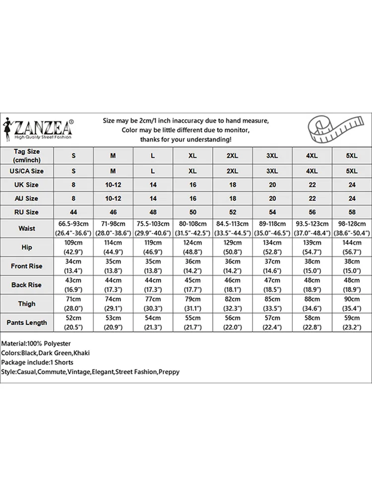 ZANZEA pantaloncini elastici in vita da donna 2024 pantaloni estivi coreani a gamba larga pantaloni larghi casuali con tasche pieghettate per le vacanze